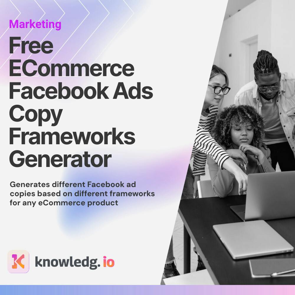 Free ECommerce Facebook Ads Copy Frameworks Generator