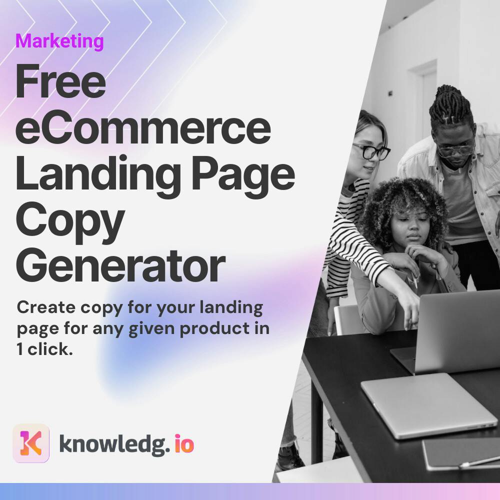 Free eCommerce Landing Page Copy Generator